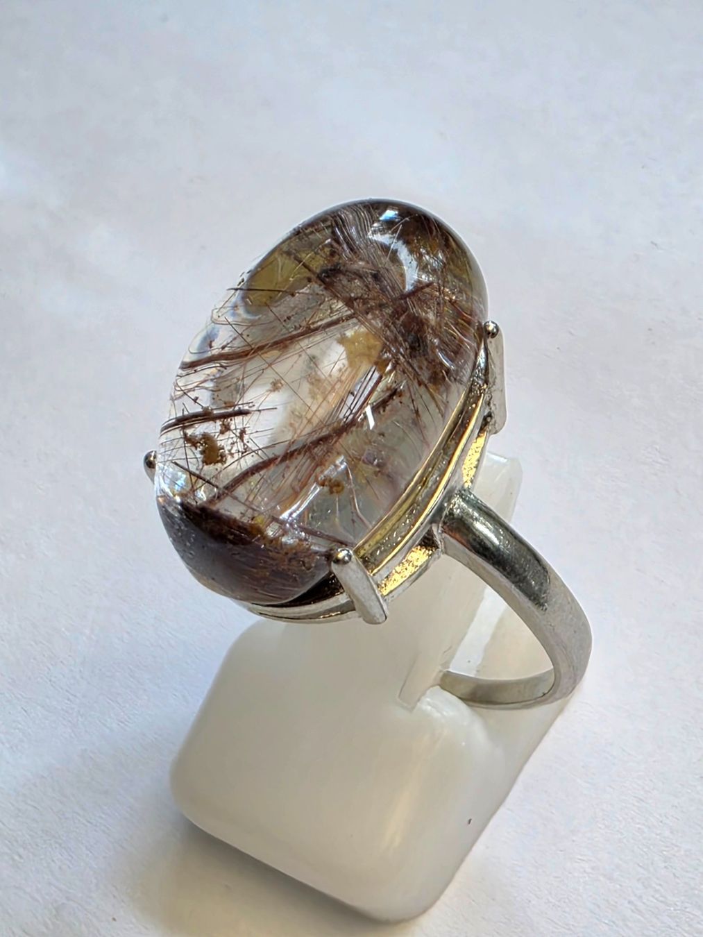 Anelli: Ring mit Rutilquarz in Silber Grösse anpassbar ca 60 – Nuovo (secondo la descrizione) da Zürich venduto da benedikt12 7