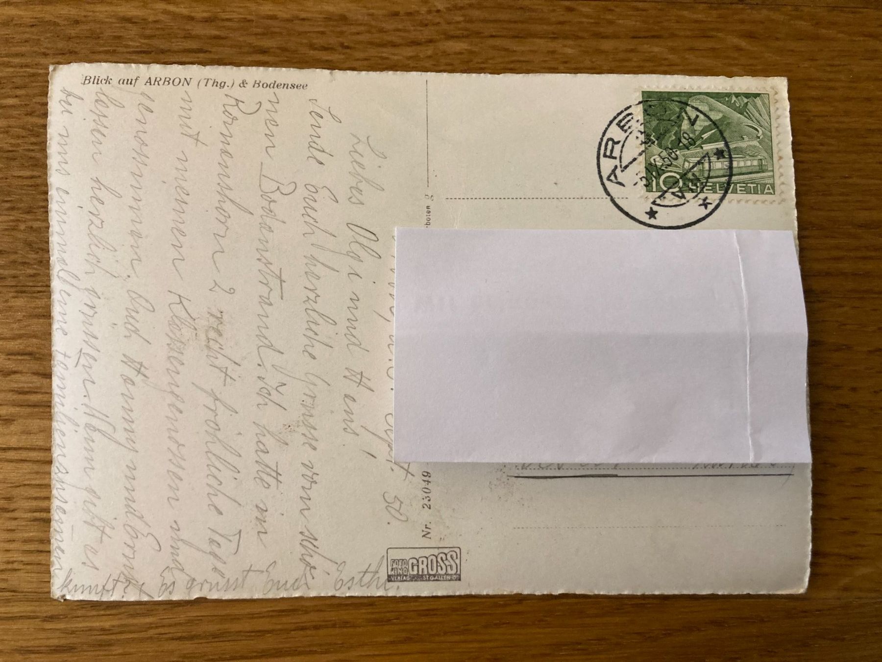 Cartoline postali: Alte Ansichtskarte mit Blick auf Arbon Bodensee – Usato da Mönchaltorf venduto da Tschibi 1