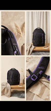 Satch Schulrucksack schwarz/violett, top Zustand, für die Sc