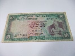 Ceylon-Sri Lanka 10 Rupees  de 21.8.1973