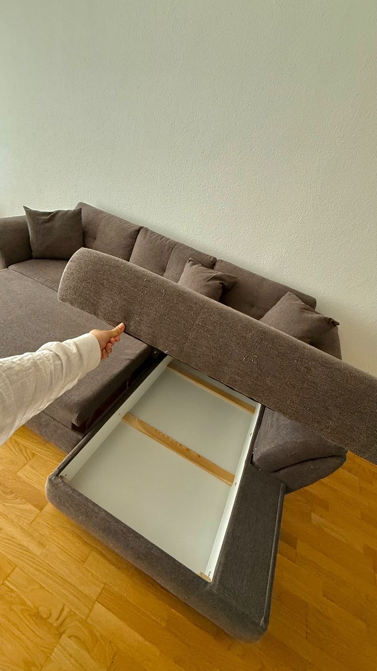 Divani: 🛋 ecksofa 3-sitzer braun/grau, sofa – Usato da Bern venduto da mo.ma12 4