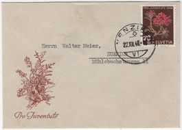 Pro Juventute Brieflein 1948 von MENZIKEN nach ZÜRICH