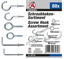 Schraubhaken-Sortiment, 80-tlg.