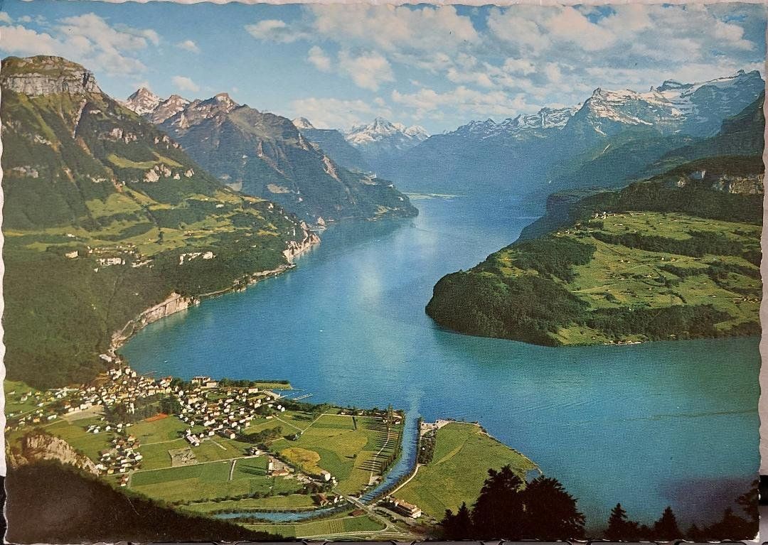 Cartoline postali: BRUNNEN  -  Urnersee mit Axenstrasse – Usato da Delémont venduto da Domdom1