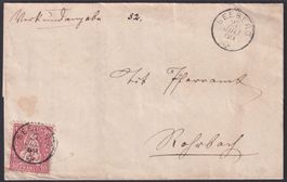 SEEBERG nach ROHRBACH, Nr.38 mit Fingerhut-Stempel entwertet