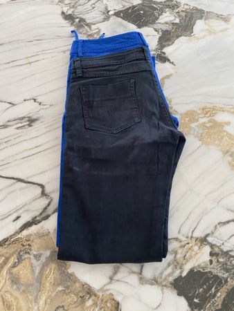 2 Pairs Women's Chino Blue Pants & Black Jeans Gr. 36-38