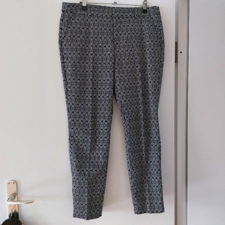 Hose, 40, ethnomuster schwarz weiss