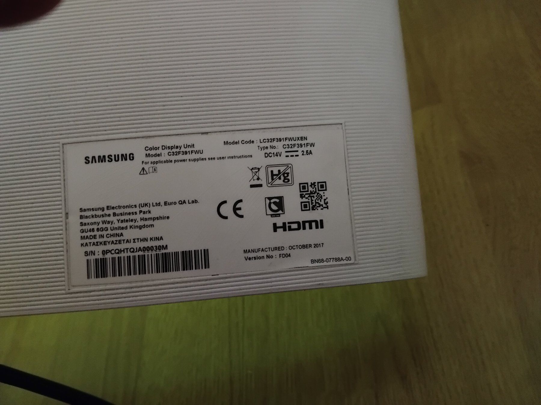 Samsung Monitor: Monitor Samsung C32F391FWU – Usato da Lauwil venduto da wartender 1