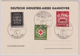 Karte Deutsche Industriemesse Hannover 1954