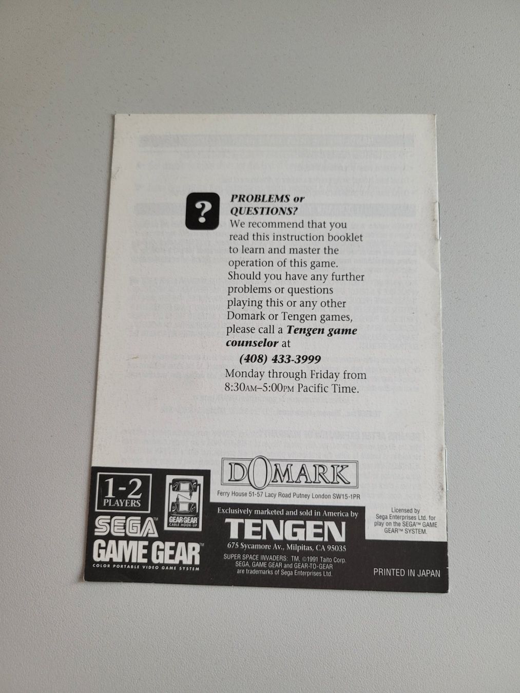 Giochi: Super Space Invaders / Spielanleitung (Game Gear) – Usato da Uezwil venduto da -Retrogames- 1