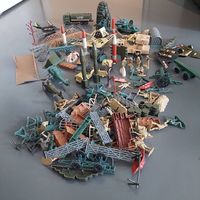 Armee Kriegsspielzeug Männchen Raketen Panzer Konvut