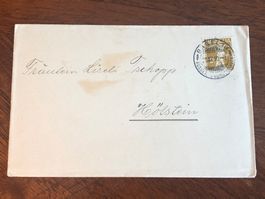 Brief 1910 von Basel nach Höllstein mit Glückwunschkarte