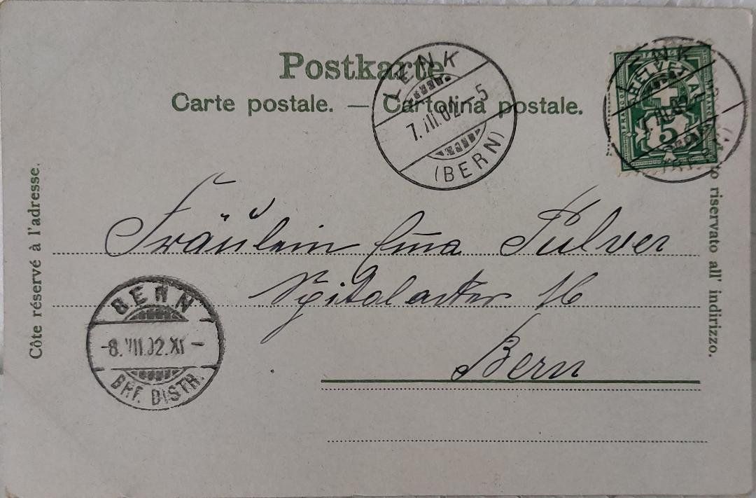 Cartoline postali: SIMMENTHAL - Auf der Alp - 1902 – Usato da Delémont venduto da Domdom1 1