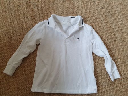 Polo manches longues H&M blanc, 98-104