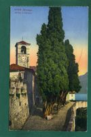 Brissago, 1923, Chiesa e cipressi, gelaufen
