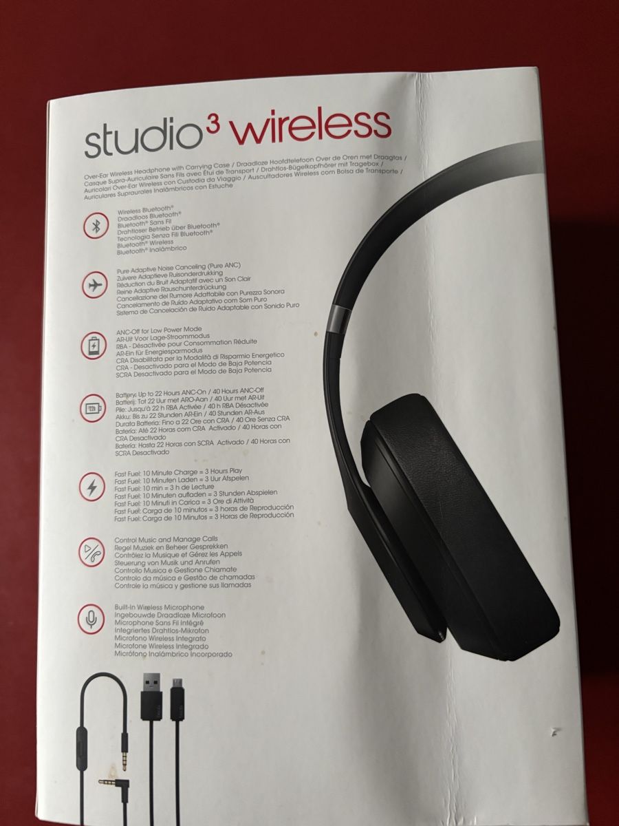 Beats Cuffie: Beats Studio3 Wireless Kopfhörer schwarz , neu – Nuovo e nell'imballaggio originale da Winterthur venduto da ru.he 1