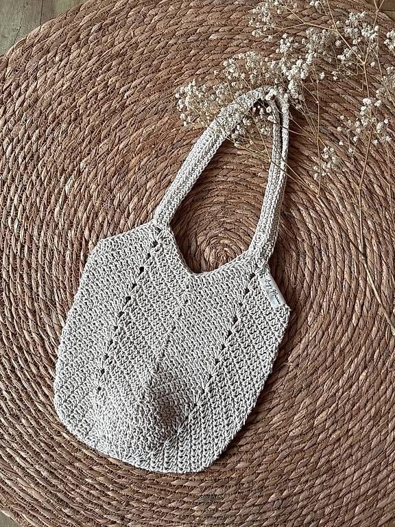 Borse da donna: Handmade crocheted tote bag beige new – Nuovo e nell'imballaggio originale da Lossy venduto da Jungs_Macrame 1