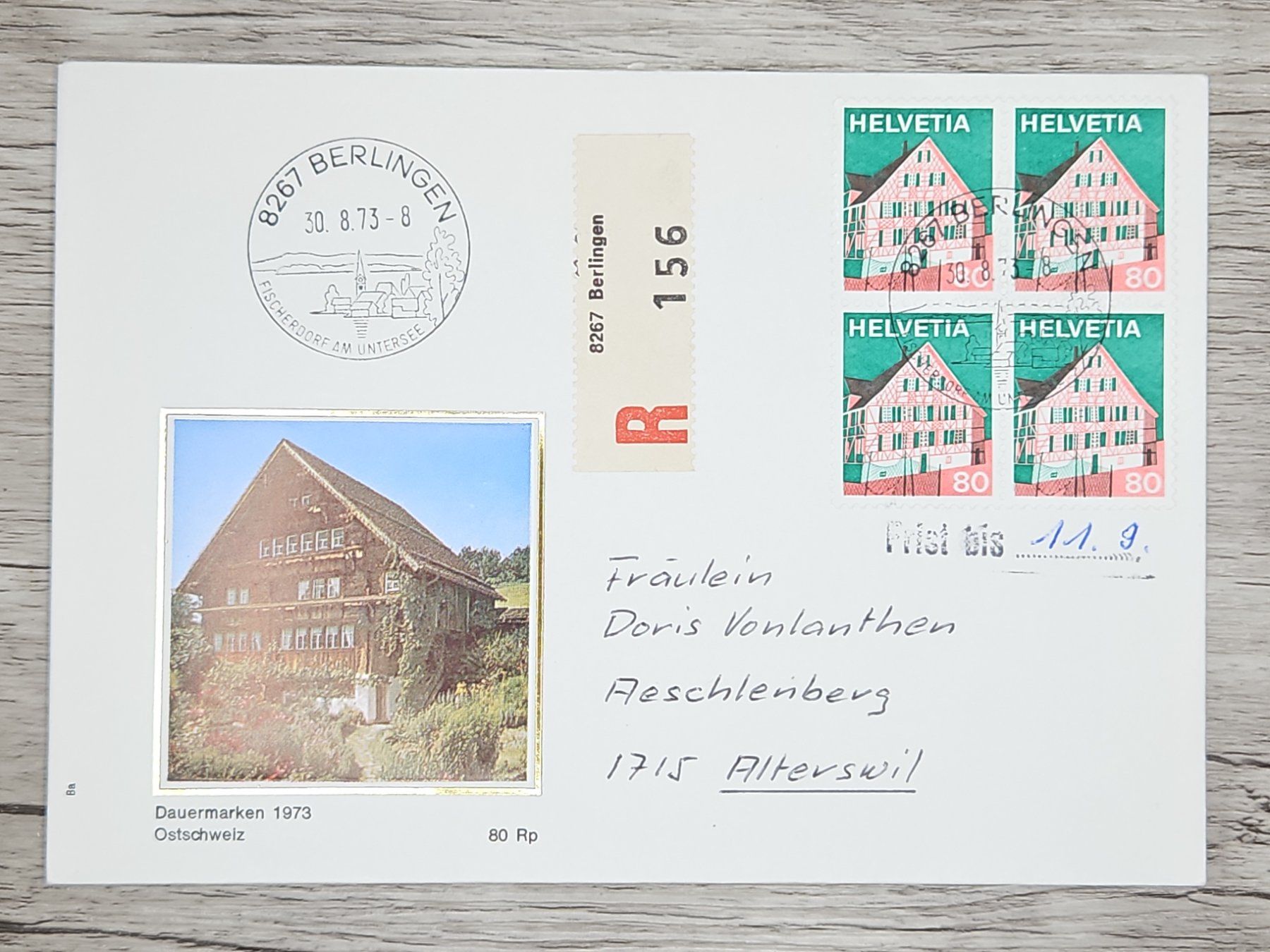 Tutti i francobolli: CL18 Enveloppe + Timbre Suisse 1973 – Usato da Cousset venduto da Patrick_Collections
