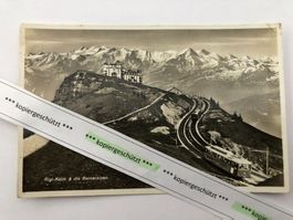 Rigi-Kulm mit Bahn u. Alpen Rarität alt