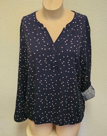 CECIL Damenbluse mit Punkten – Dunkelblau – Gr. XL – Sehr gu