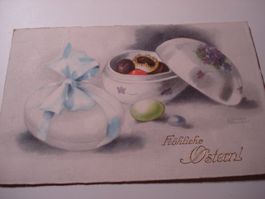 Alte Karte Frohe Ostern, 1932. farbig, geprägt gelaufen