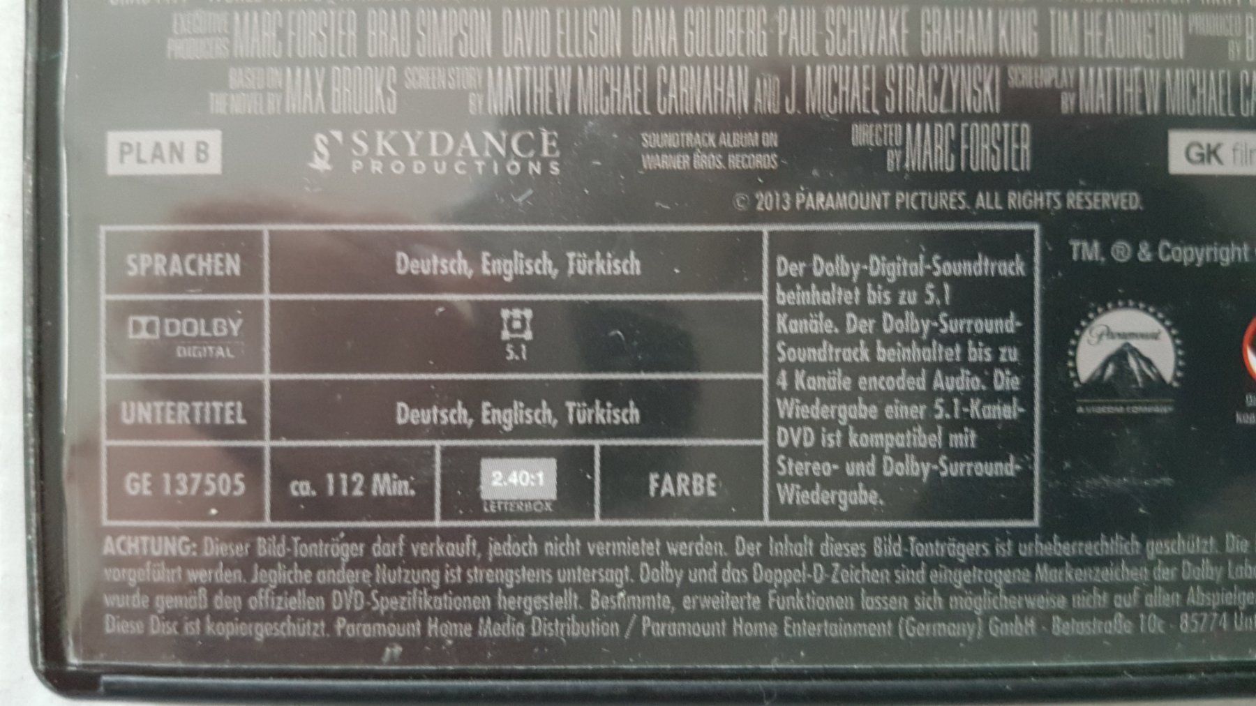 Tous les DVDs: DVD World War Z / Brad Pitt – D'occasion à Oetwil am See par fineli2 1