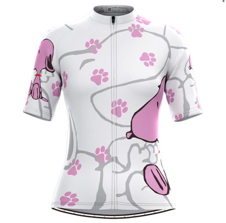 Radtrikot Snoopy Damen L Freestylecycling weiss pink