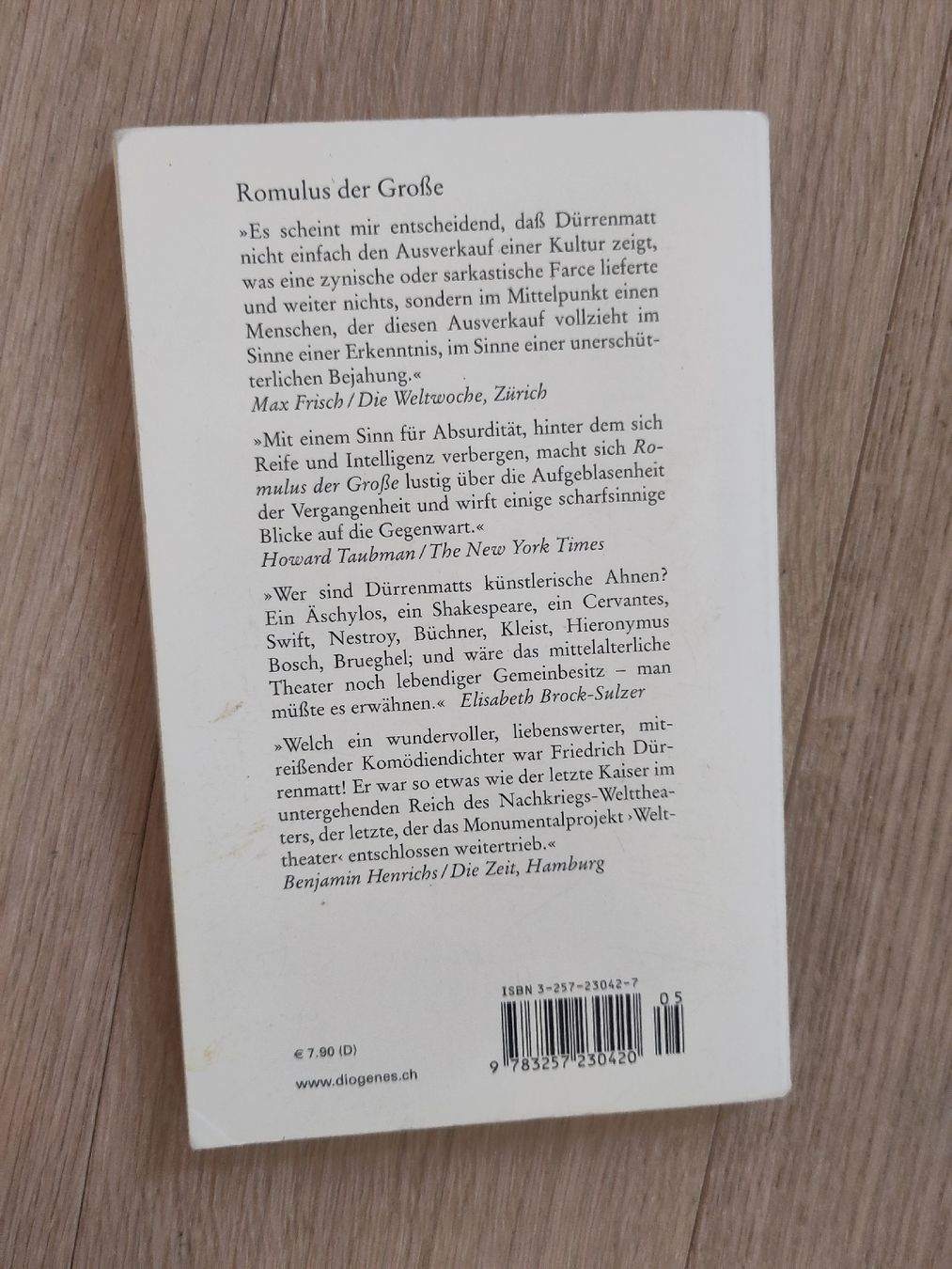 Livres: Dürrenmatt Romulus der Grosse Diogenes Buch – D'occasion à Zürich par her_yqt7 1