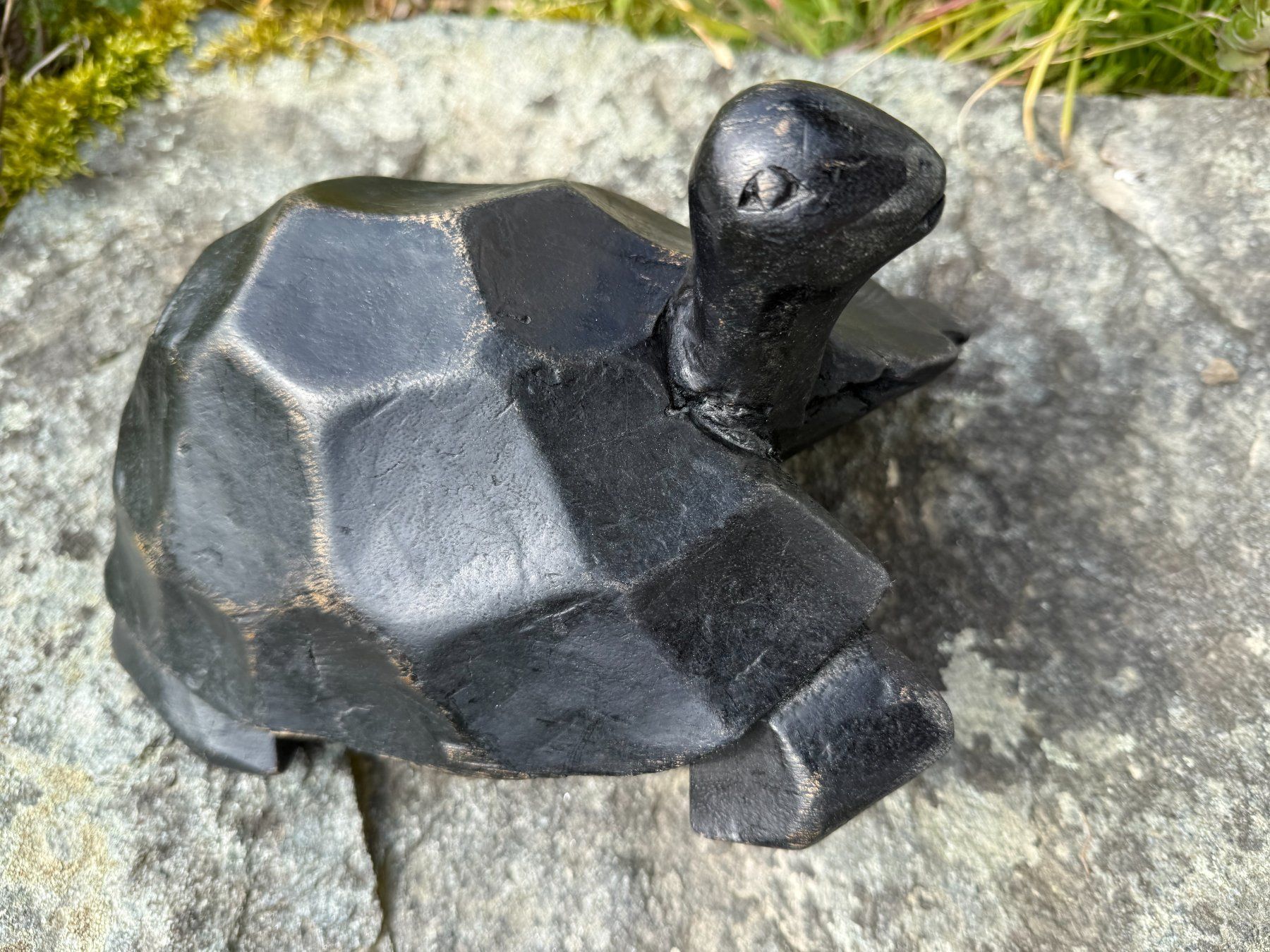 Statuette: grosse  Schildkröte  Holz  handgeschnitzt  Dekoration Turtle – Usato da Subingen venduto da ArtBead