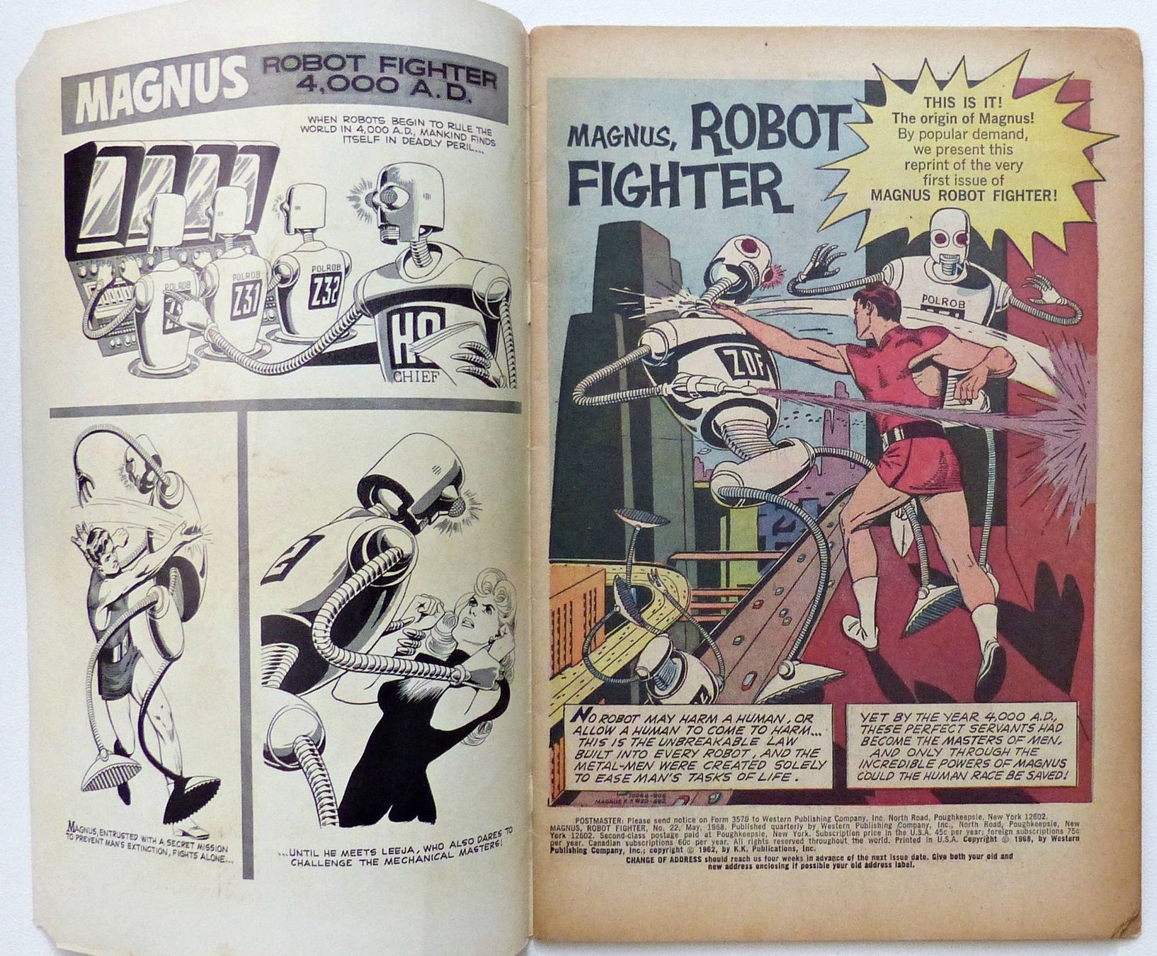 Fumetti: MAGNUS ROBOT FIGHTER 22 VS EVIL ROBOTS & ALIEN GOLD KEY 1968 – Usato da Lugano venduto da YouWantUS 1