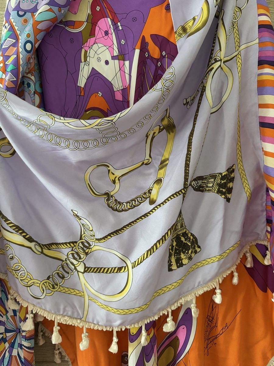Foulards, Tücher & Schals: Mucho Gusto Seidentuch mit Fransen  – Neu (gemäss Beschreibung) aus Au ZH von FMRF 3