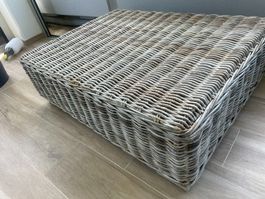 Ratan Lounge Hocker 80x80x30cm