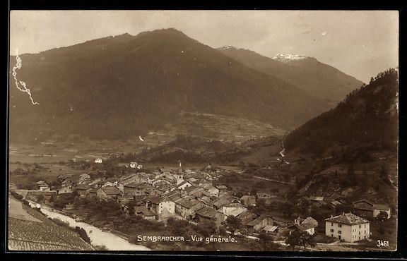 Cartoline postali: AK Sembrancher, Vue générale, 1923 – Usato da Berlin venduto da bartko-reher