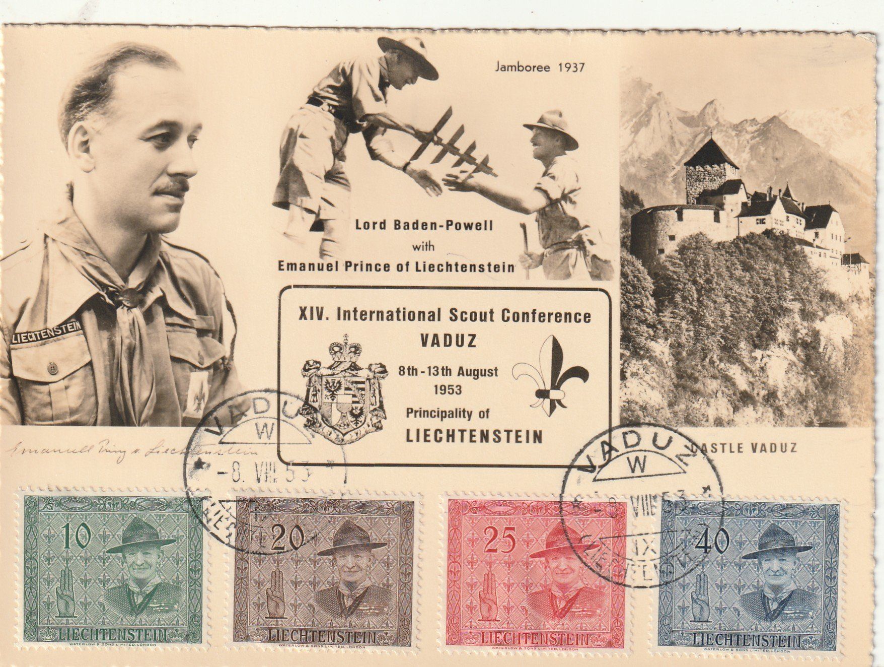 Alle Briefmarken: FL Pfadfinder 1953 auf Ak – Gebraucht aus Rorschacherberg von fratovi2