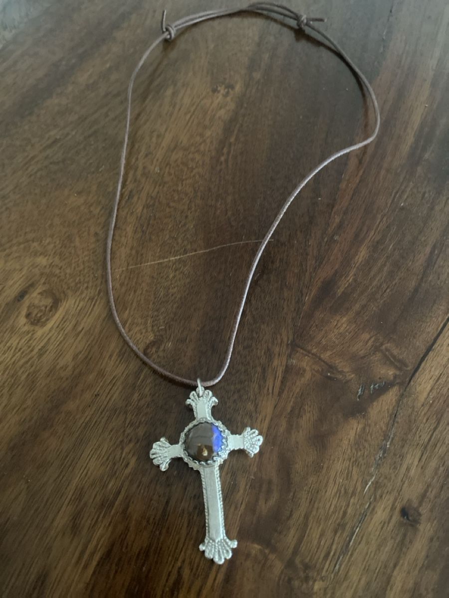 Anhänger: Silber Kreuz mit Opal, handgemacht – Neu (gemäss Beschreibung) aus Watt von Willis4 1