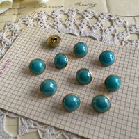 10x Knopfe blau Türkis Stil Vintage bleu turquoise bouton