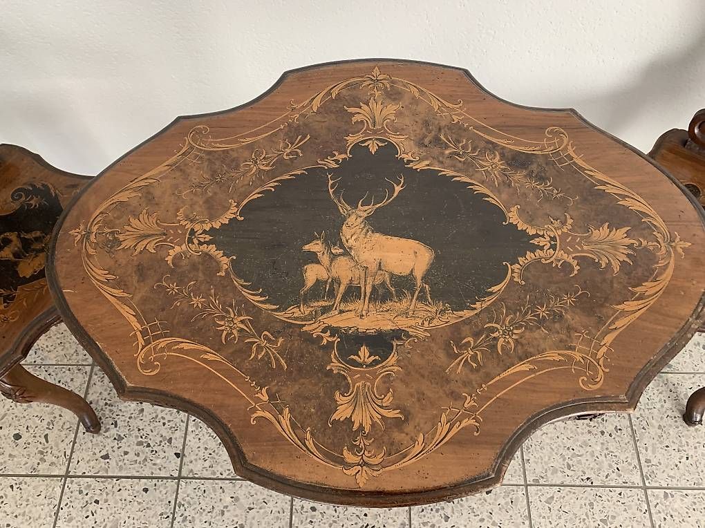 Set di tavolo e panche: Antike Brienzer Sitzgarnitur gefertigt um 1890 – Usato da Rothrist venduto da Oddymanliane 2