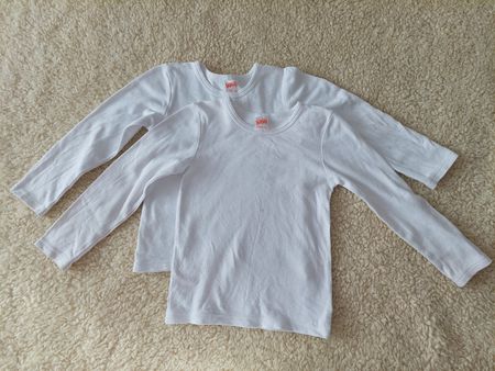 2 Langärmlige Thermoshirts weiss Gr. 110/116 KIDS