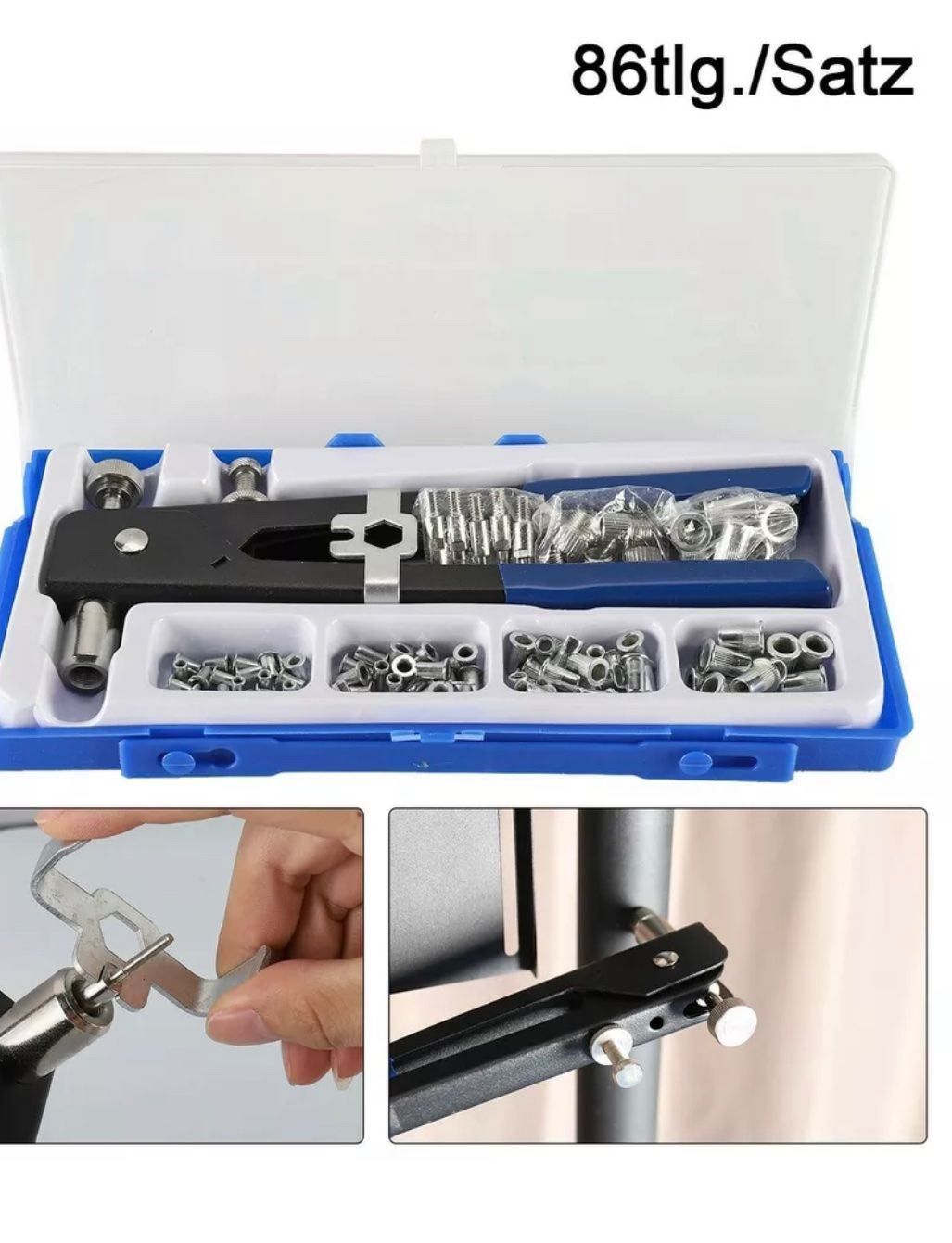 Tutti gli attrezzi: +86teilig Gewinde Nietmutter Pistolen Kit – Nuovo e nell'imballaggio originale da Amriswil venduto da JaJa-Express 1