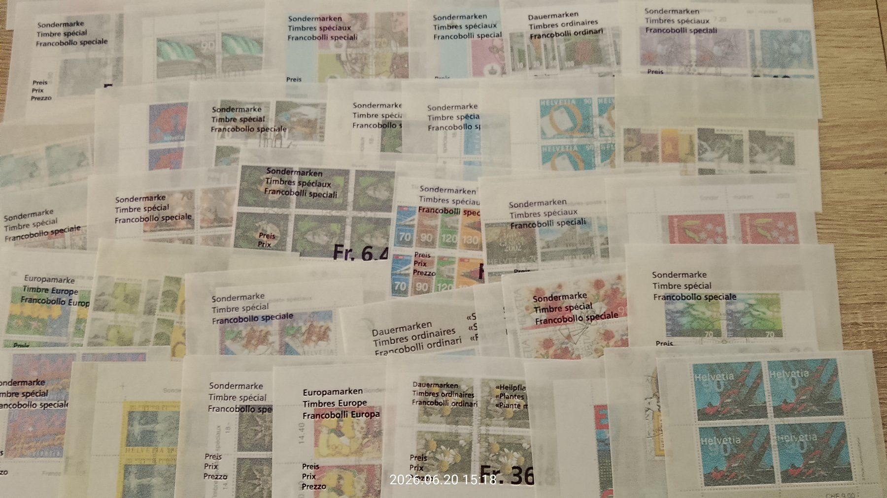 Alle Briefmarken: 279 Viererblocks mit Ersttagstempel – Neu und originalverpackt aus Wallisellen von han_z8cl