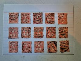 15 anciens timbres Suisse 1882
