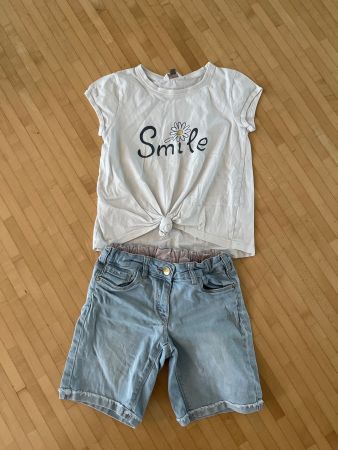 Kleiderset 128 Shorts & Shirt