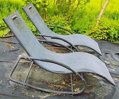 2 Liege-Schaukelstühle Metall-Kunststoff SommerGartenBalkon