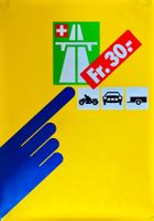 Rare affiche 1ère vignette autoroutière suisse, 1984