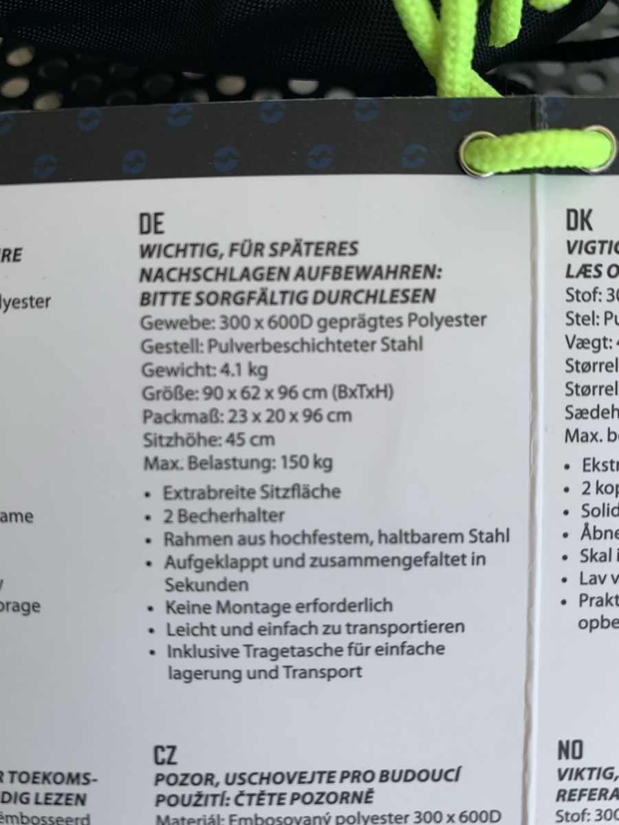 Outwell Sedie: Catamarca XL Outdoor Stuhl – Usato da Esslingen venduto da Gargamel011 3