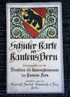 Schülerkarte des Kanton Bern 1935, auf Leinen aufgezogen