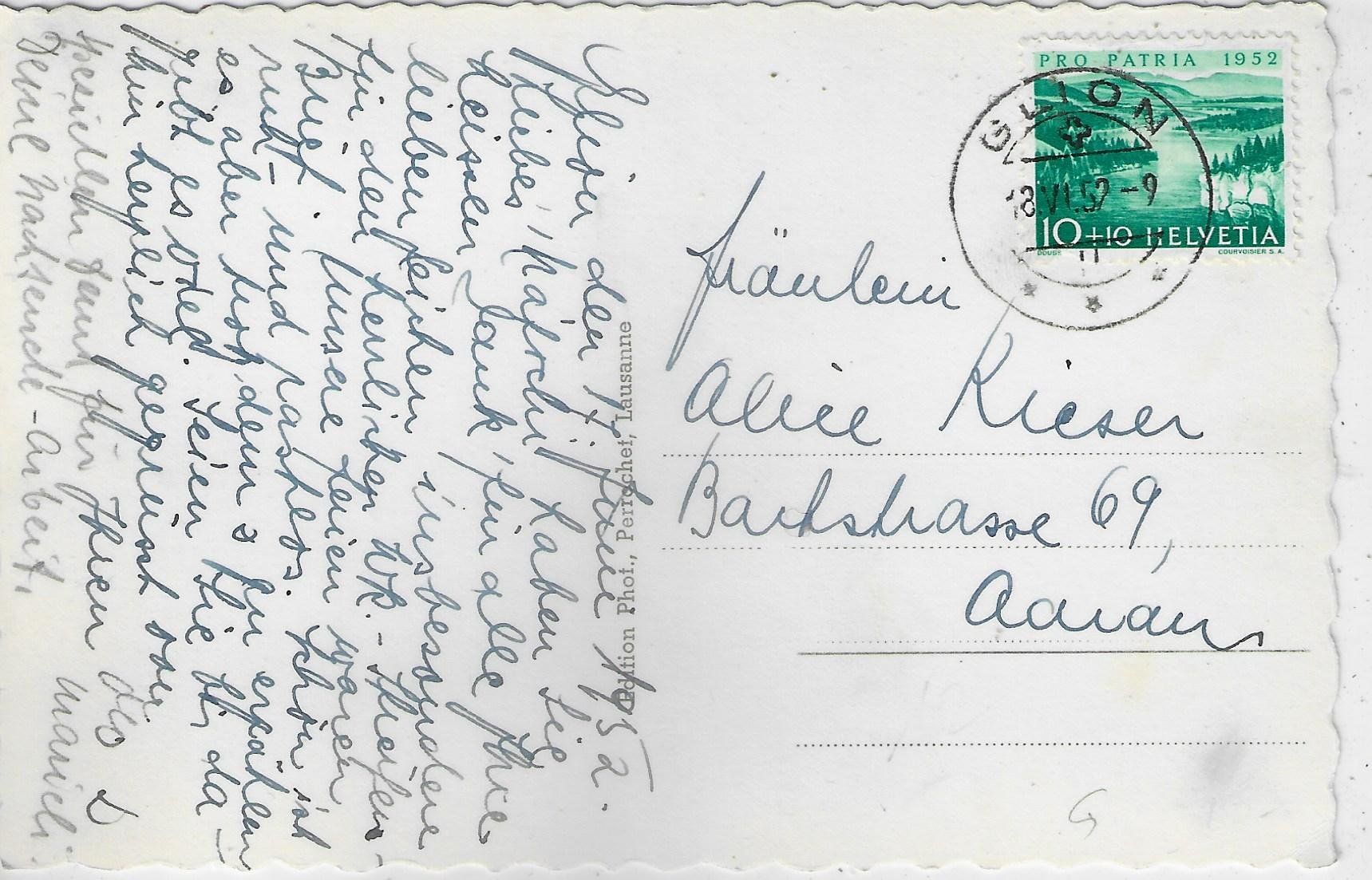 Cartoline postali: Glion - Vue generale - Hotel Victoria – Usato da Ettingen venduto da Kartenplanet 1