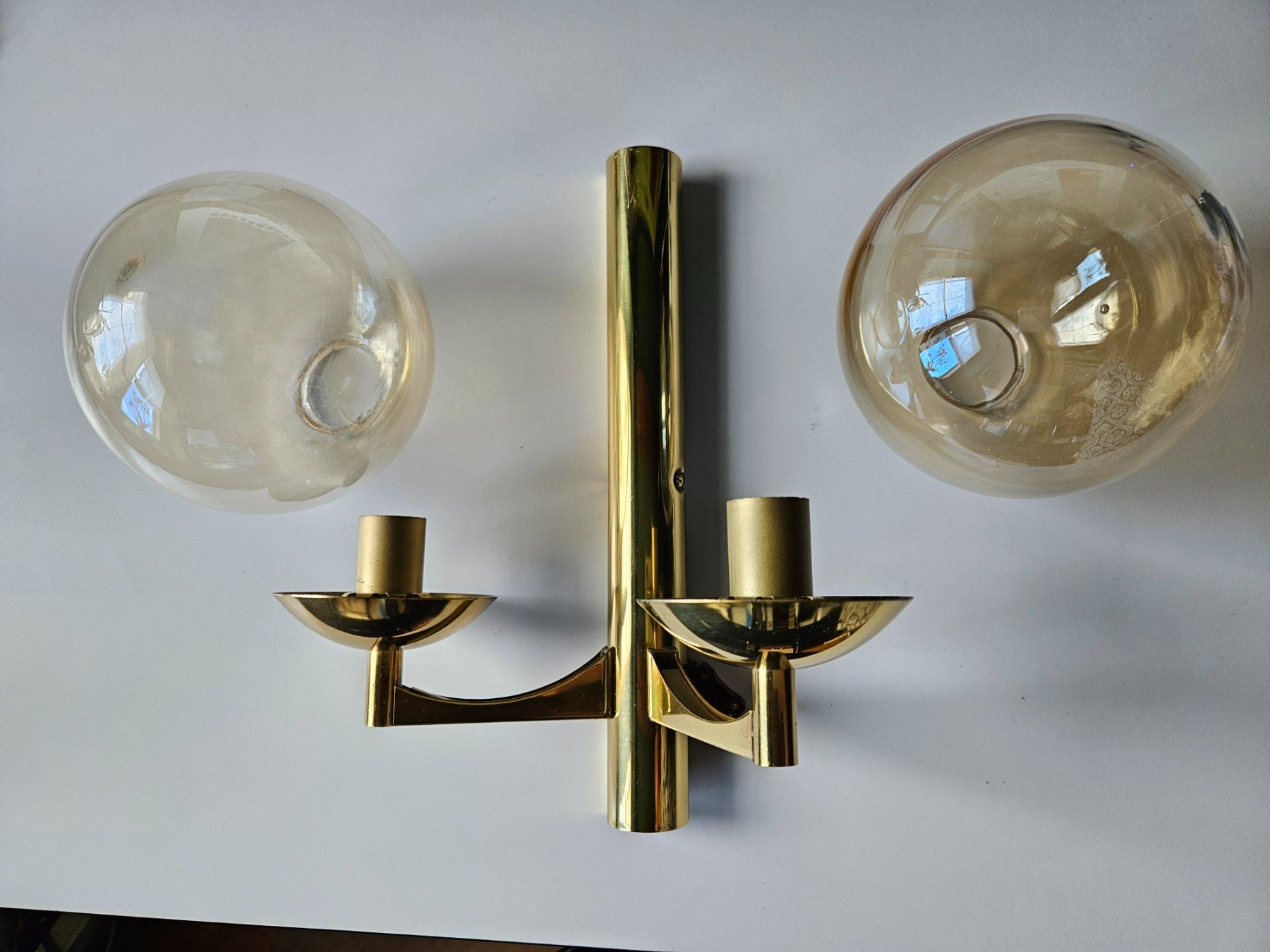 Lampen: Applique double Honsel - Space Age - globes ambrés – Gebraucht aus Echandens von annegug 1