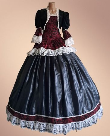 Ballkleid Brautkleid Abendkleid WGT Gothic Gr. M -L schwarz