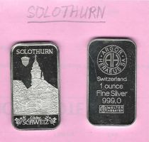 1 Oz OVP Serie "schöne Schweiz" SOLOTHURN+ST. URSEN/ARGOR SA